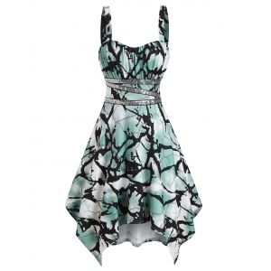 

Printed Sequins Panel Cami Asymmetrical Dress, Multi a