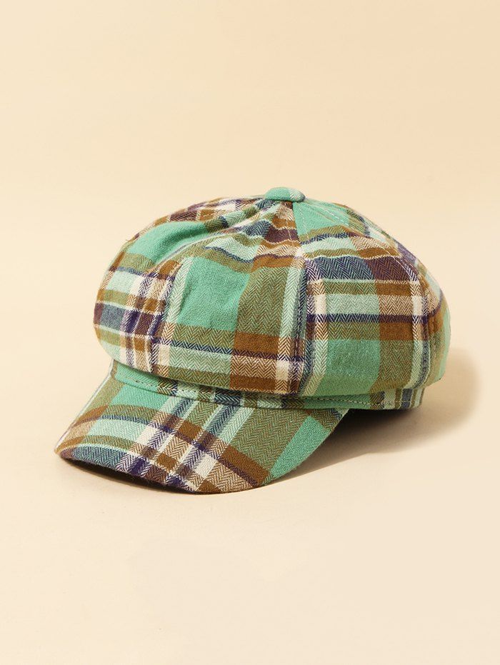 

Lattice Pattern Octagonal Cap, Green