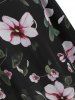 Floral Print Sweetheart Neck Overlay Mesh Dress -  