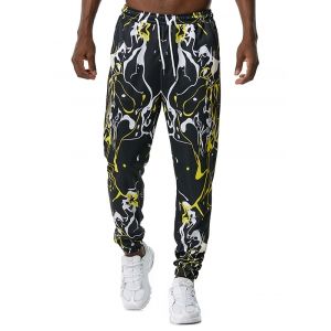 

Drawstring Paint Splatter Print Casual Pants, Multi