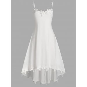 

Plus Size High Low Lace Panel Midi Dress, Milk white