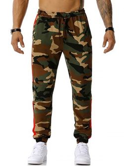 Drawstring Camouflage Print Casual Pants - ARMY GREEN - XL