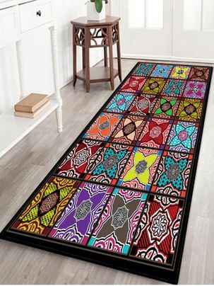 Geometric Patchwork Pattern Floor Mat