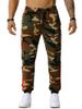 Pantalon Décontracté Camouflage Imprimé à Cordon - Vert Armée 2XL