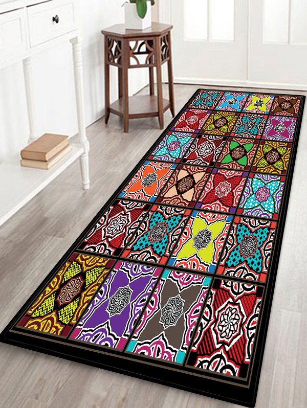 

Geometric Patchwork Pattern Floor Mat, Multi