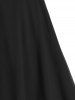 Plus Size Buckle A Line High Waist Gothic Dress -  