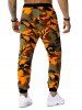 Pantalon de Sport Camouflage Imprimé à Cordon - Orange M