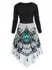 Printed High Waist Asymmetrical Dress -  
