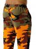 Pantalon de Jogging Décontracté Camouflage Imprimé en Blocs de Couleurs - Orange 2XL