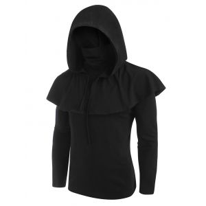 

Gothic Hooded Cape and Mask Top Two Piece Sets, Black