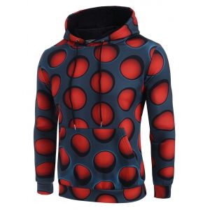 

Red Moon Allover Print Kangaroo Pocket Hoodie, Lava red
