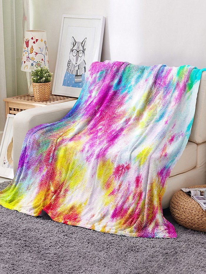 

Multifunctional Painted Pattern Reversible Flannel Blanket, Multi-z