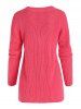 Plus Size Lace-up Raglan Sleeve Tunic Sweater -  