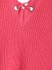 Plus Size Lace-up Raglan Sleeve Tunic Sweater -  