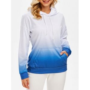 

Ombre Front Pocket Hoodie, Light blue