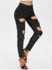 Distressed Skinny Zipper Fly Jeans -  