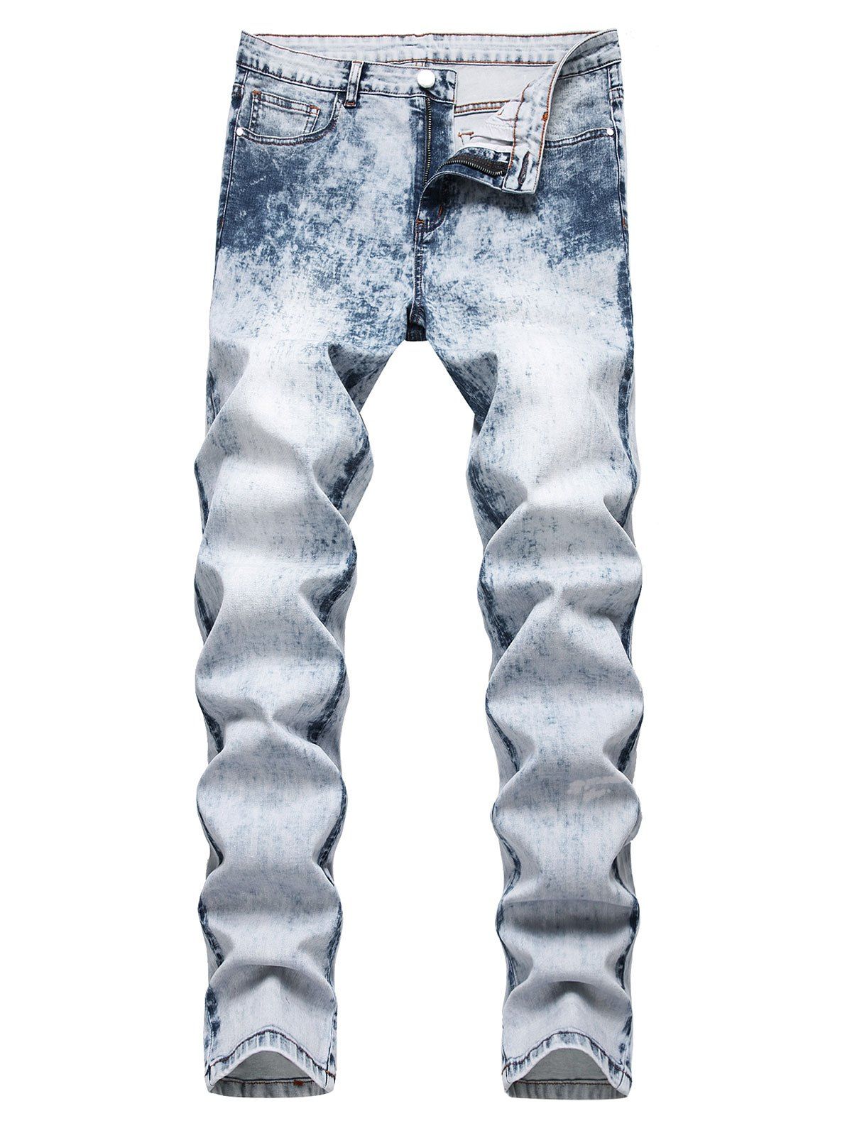 bleach wash jeans
