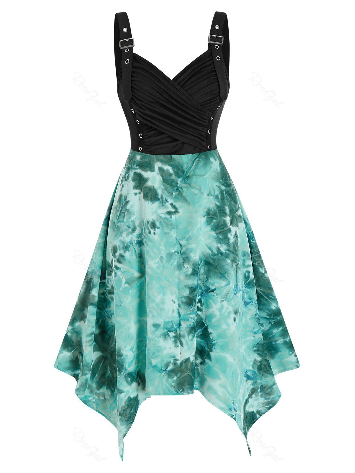 Shops Tie Dye High Waist Cami Asymmetric Dress  