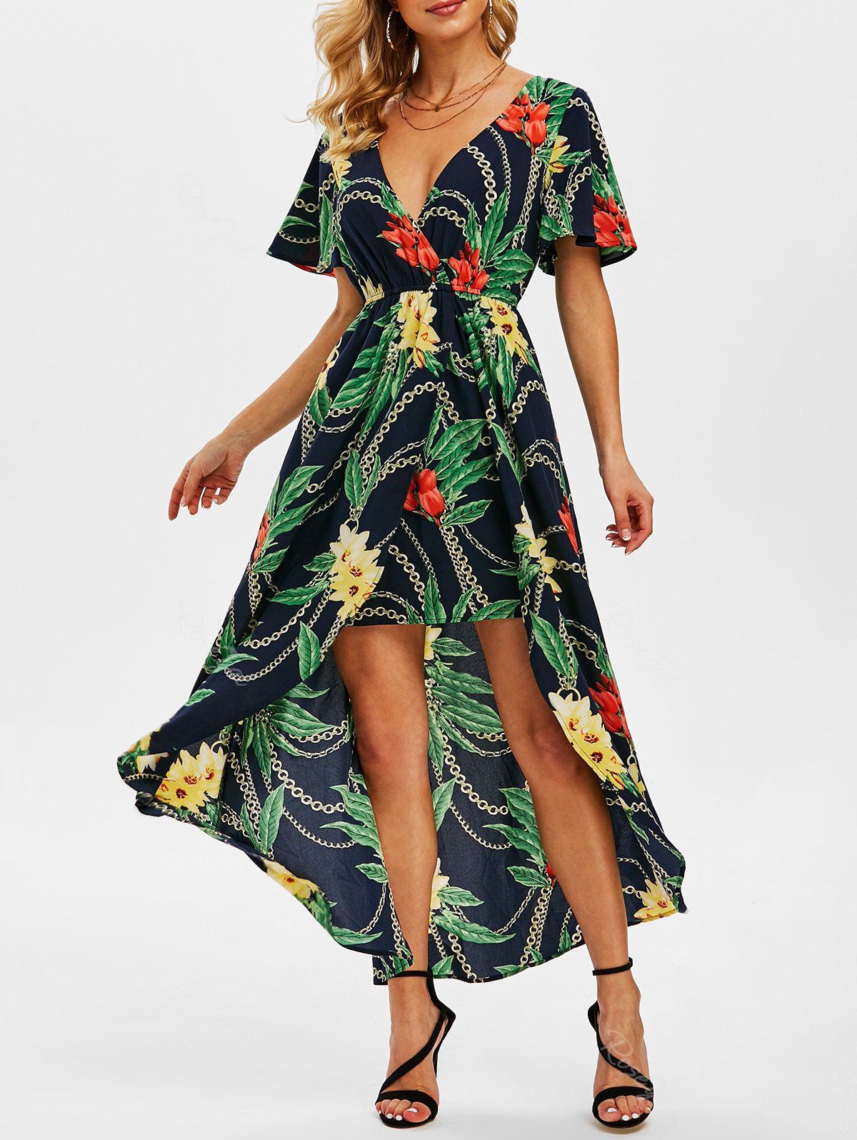 flowery dresses with sleeves