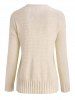 Lace-up Cable Knit Drop Shoulder Sweater -  
