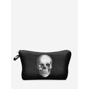 

Halloween Skull Digital Printing Makeup Bag, Black