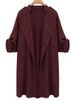 Plus Size Open Front Roll Up Sleeve Coat -  