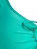 Plus Size Paisley Print Handkerchief Tie Backless Modest Tankini Swimwear -  