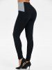 Legging Chiné Zippé à Taille Haute - Noir 3XL
