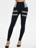 Legging Chiné Zippé à Taille Haute - Noir 3XL
