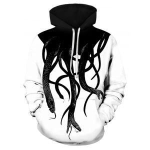 

Abstract Snakes Pattern Front Pocket Lounge Hoodie, Multi