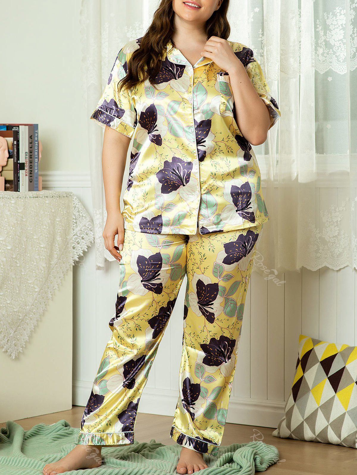 plus size satin pajama pants