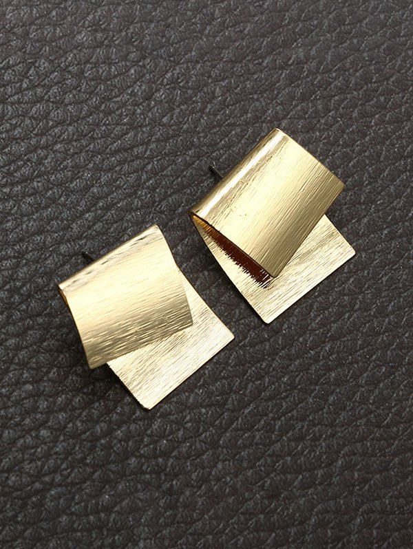

Overlapping Geometric Stud Earrings, Golden