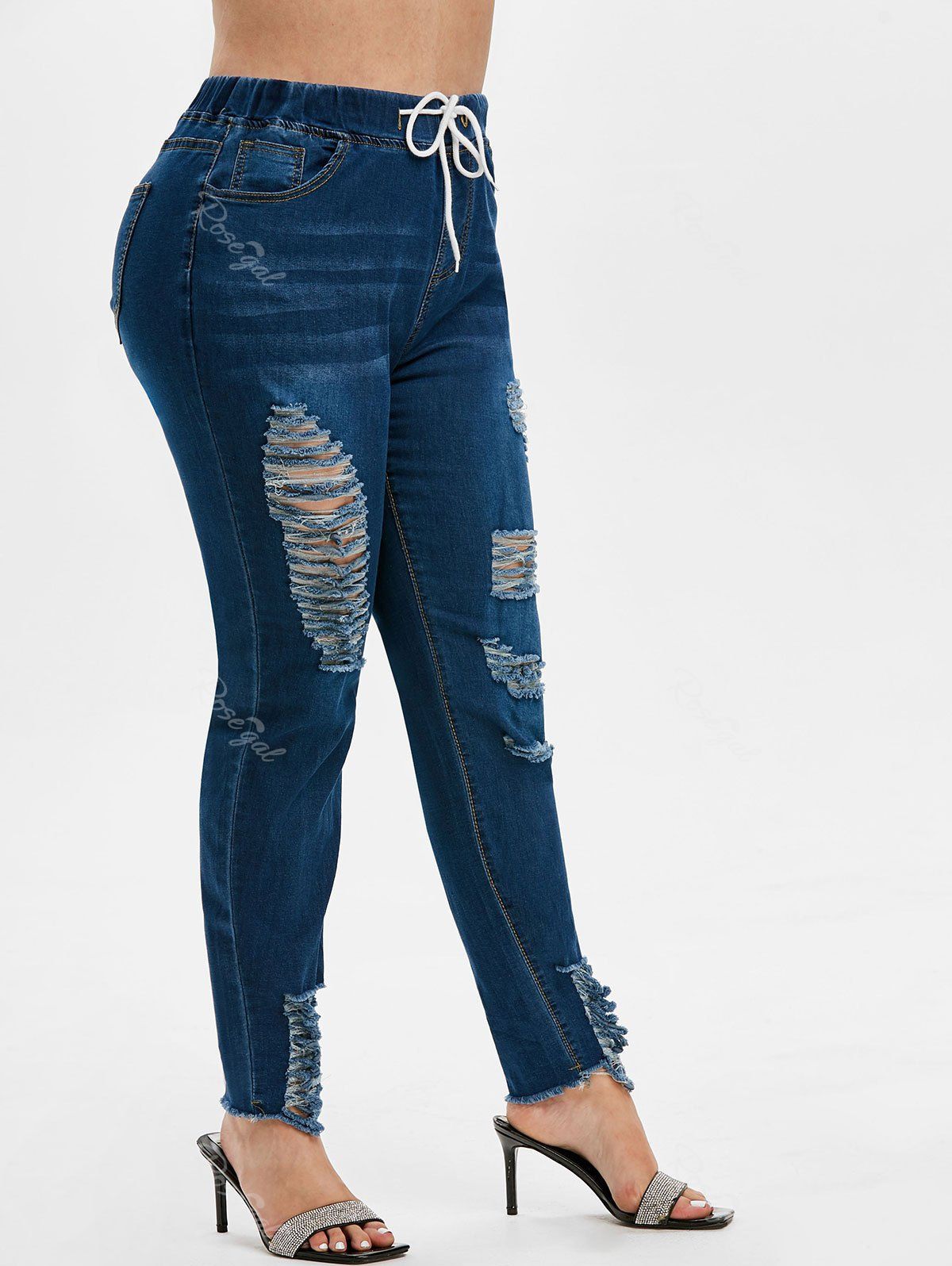 drawstring skinny jeans