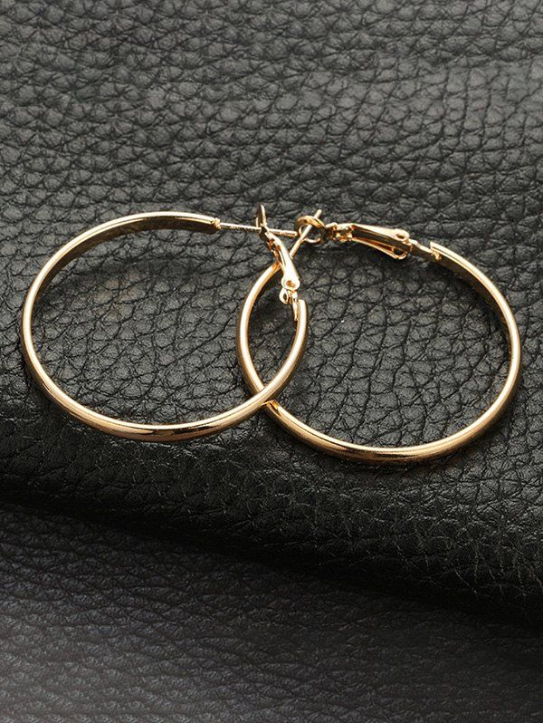 

Brief Alloy Glossy Hoop Earrings, Golden