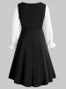 Plus Size Colorblock Bowknot Midi Dress -  