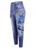 Plus Size High Rise Butterfly 3D Print Ninth Jeggings -  