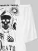 Halloween Skull Graphic Cold Shoulder Blouson T Shirt -  