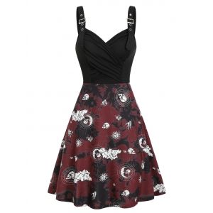 

Tie Dye Printed Mini Gothic Cami Dress, Black