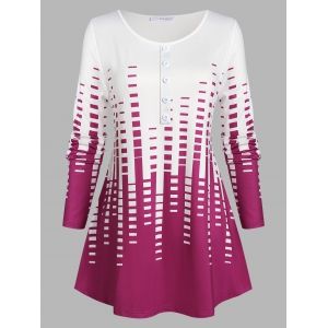 

Plus Size Ombre Music Volume Pattern T Shirt, Light pink