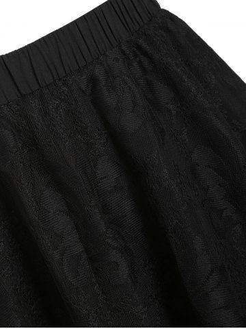 

Plain High Waist High Low Lace Skirt, White