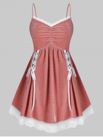 Velvet | Dress | Lace | Plus | Size | Up