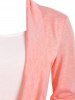 Heathered Draped Ruched 2 In 1 Long Sleeve Casual T-shirt -  