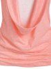 Heathered Draped Ruched 2 In 1 Long Sleeve Casual T-shirt -  