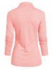 Heathered Draped Ruched 2 In 1 Long Sleeve Casual T-shirt -  