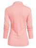 Long Sleeve Heathered Faux Twinset Casual T-shirt -  