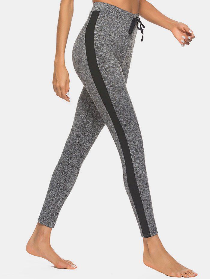 

Space Dye Contrast Side High Rise Leggings, Gray