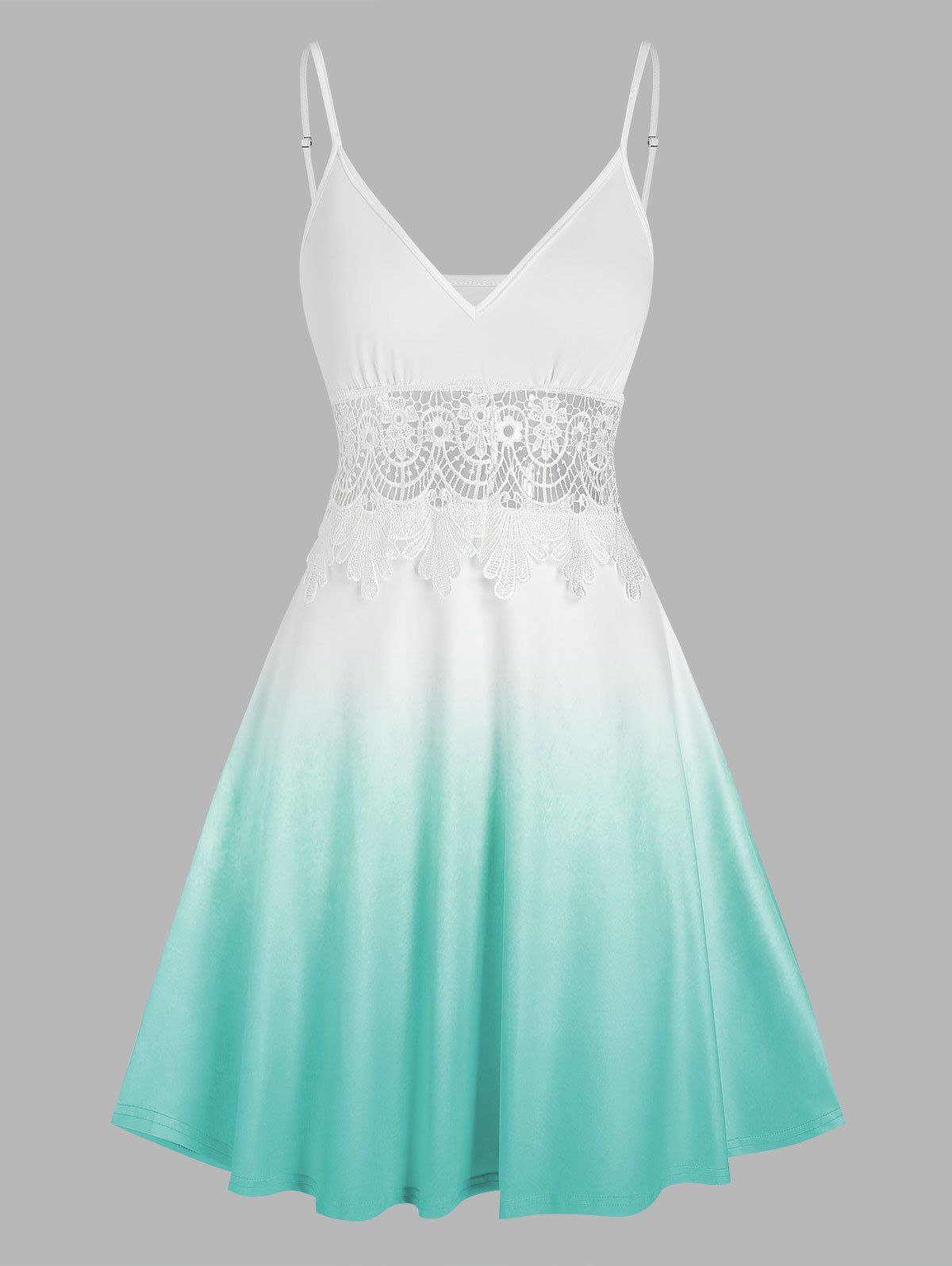 Lace Crochet Ombre Color Dress
