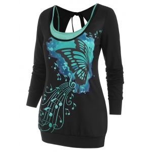 

Butterfly Tie Open Back Top with Cami Top, Green