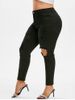 Distressed Cut Out Plus Size Skinny Jeans -  
