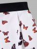 Flower Butterfly Print A Line Skirt -  